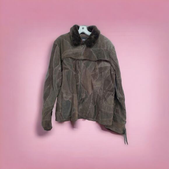 LEATHER WORKS NWT WOMENS SIZE 3XL SUEDE LEATHER PATCHWORK JACKET COAT - Picture 1 of 9
